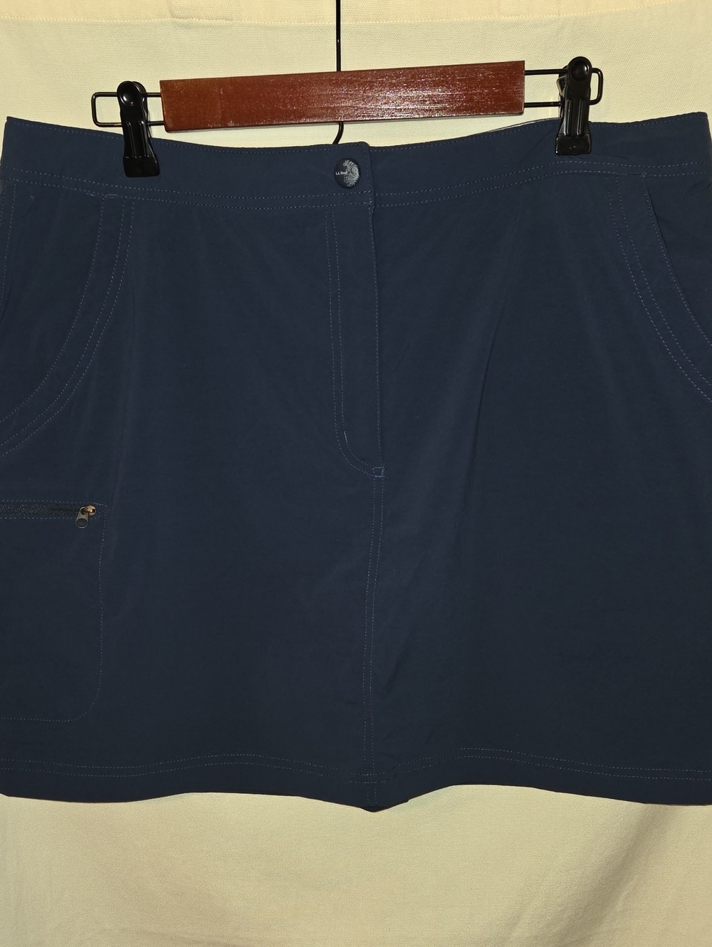 L L Bean Comfort Trail Skort Navy Blue Size 16 Like New